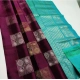 Women's Litchi silk Printed Saree With Unstitched Blouse (Maroon With Turquise Green)
