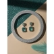 Women's Brass Silver Plated Drop Earrings (Green)