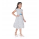 Girl's Twill Printed Short Sleeve Round Neck Dress (Grey) Girl's Twill Printed Short Sleeve Round Neck Dress (Grey)