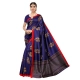 Women's Litchi silk Printed Saree With Unstitched Blouse 5-6 Mtrs (Navy Blue) Women's Litchi silk Printed Saree With Unstitched Blouse 5-6 Mtrs (Navy Blue)