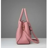 Women's PU Leather Solid Shoulder Zipper Handbag (Pink)