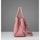 Women's PU Leather Solid Shoulder Zipper Handbag (Pink)