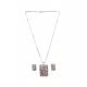 Women's Brass Silver Plated Pendant Set (Pink) Women's Brass Silver Plated Pendant Set (Pink)