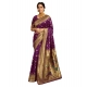 Women's Silk Blend Zari Weaving Saree With Unstitched Blouse 5.5Mtr (Purple)