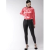 Women's Polyester Solid Long Sleeves Top (Coral)