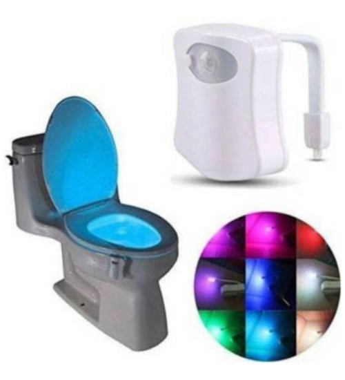 Pack of 2_Toilet Bowl Night Light – Motion Sensor LED Toilet Lamp (Color: Assorted )