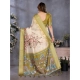Women's Cotton Silk  Printed Saree With Unstitched Blouse 5.5Mtr (Olive Green)