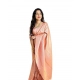 Women's Soft Lichi Silk Printed Saree With Unstitched Blouse 5.5Mtr (Peach)