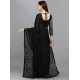 Women's Net Self Design Saree With Unstitched Blouse 5.5Mtr (Black)