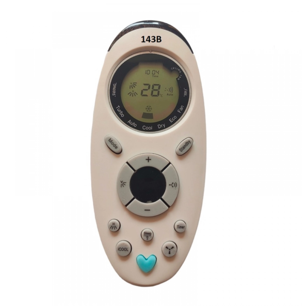 Ecomoye AC Remote No. 143B (No Backlight), Compatible/Replacement for Onida AC Remote Control, White (Exactly Same Remote will Only Work)