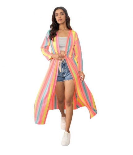 Women's Polyester Crepe Printed Long Sleeves Shrug (Multicolor)