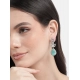 Women's Brass Silver Plated Drop Earrings (Turquoise)