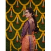 Women's Litchi silk Printed Saree With Unstitched Blouse (Orange) Women's Litchi silk Printed Saree With Unstitched Blouse (Orange)