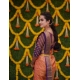 Women's Litchi silk Printed Saree With Unstitched Blouse (Orange) Women's Litchi silk Printed Saree With Unstitched Blouse (Orange)