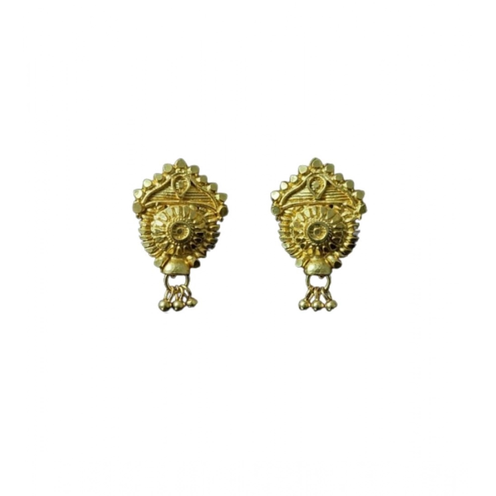 Women's Pack of_2 Brass Gold-Plated Earrings (Gold)