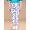 Girl's Cotton Lycra Floral Elasticated Jeggings (White-Turquoise Blue) Girl's Cotton Lycra Floral Elasticated Jeggings (White-Turquoise Blue)