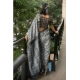 Women's Polyester Printed Saree With Unstitched Blouse 5.5 Mtr (Grey)
