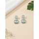 Women's Brass Silver Plated Drop Earrings (Turquoise) Women's Brass Silver Plated Drop Earrings (Turquoise)