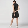 Women's Denim Solid Sleeveless Dress (Black)