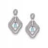 Women's Brass Silver Plated Drop Earrings (Turquoise)