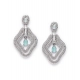 Women's Brass Silver Plated Drop Earrings (Turquoise)