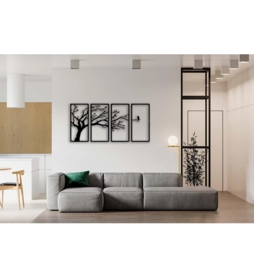 Wooden 3D 4 Pieces Tree Wall Art Panel Frame Wooden 3D 4 Pieces Tree Wall Art Panel Frame