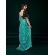 Women's Net Sequence Saree With Unstitched Blouse 5.5Mtr (Turquoise)