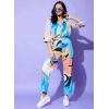 Women's Polyester Colour Blocking 3-4th Sleeve Co-Ord Set (Multicolor)