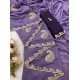 Women's Digital Printed  Georgette Saree With Unstitched Blouse (Lavendar, 5-6 Mtrs)