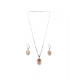 Women's Brass Silver Plated Pendant Set (Orange) Women's Brass Silver Plated Pendant Set (Orange)