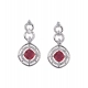 Women's Brass Silver Plated Necklace set (Red)