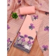 Women's Banarasi Silk Printed Unstitched Salwar Suit Material With Dupatta (Peach, 3Mtrs)
