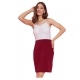 Women's Polyester Lycra Color Blocking Shoulder Straps Dress (White - Maroon) Women's Polyester Lycra Color Blocking Shoulder Straps Dress (White - Maroon)