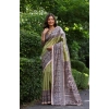 Women's Faux_Tussar Ethnic_Print Saree With Unstitched Blouse 5.5Mtr (Olive) Women's Faux_Tussar Ethnic_Print Saree With Unstitched Blouse 5.5Mtr (Olive)