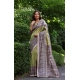 Women's Faux_Tussar Ethnic_Print Saree With Unstitched Blouse 5.5Mtr (Olive) Women's Faux_Tussar Ethnic_Print Saree With Unstitched Blouse 5.5Mtr (Olive)
