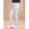 Girl's Cotton Lycra Floral Elasticated Jeggings (Lavender) Girl's Cotton Lycra Floral Elasticated Jeggings (Lavender)