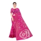 Women's Cotton Silk Bandhni Saree With Unstitched Blouse 5.5Mtr (Pink) Women's Cotton Silk Bandhni Saree With Unstitched Blouse 5.5Mtr (Pink)