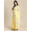 Women's Linen Cotton Printed Saree With Unstitched Blouse 5.5Mtr (Yellow) Women's Linen Cotton Printed Saree With Unstitched Blouse 5.5Mtr (Yellow)