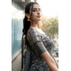 Women's Polyester Printed Saree With Unstitched Blouse 5.5 Mtr (Grey)
