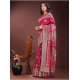 Women's Silk Printed Saree With Unstitched Blouse 5.5Mtr (Magenta)