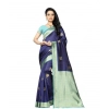 Women's Soft Lichi Silk Printed Saree With Unstitched Blouse 5.5Mtr (Navy Blue) Women's Soft Lichi Silk Printed Saree With Unstitched Blouse 5.5Mtr (Navy Blue)