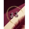 Women's Brass Silver Plated Drop Earrings (Pink)