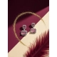 Women's Brass Silver Plated Drop Earrings (Pink)