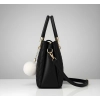 Women's PU Leather Solid Shoulder Zipper Handbag (Black) Women's PU Leather Solid Shoulder Zipper Handbag (Black)