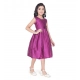 Girl's Taffeta Silk Soild Sleeve Less Round Neck Dress (Purple) Girl's Taffeta Silk Soild Sleeve Less Round Neck Dress (Purple)