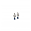 Women's Brass Silver Plated Necklace set (Blue)