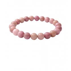 Natural Crystal 8mm Rhodonite Bracelet (Light Purple)