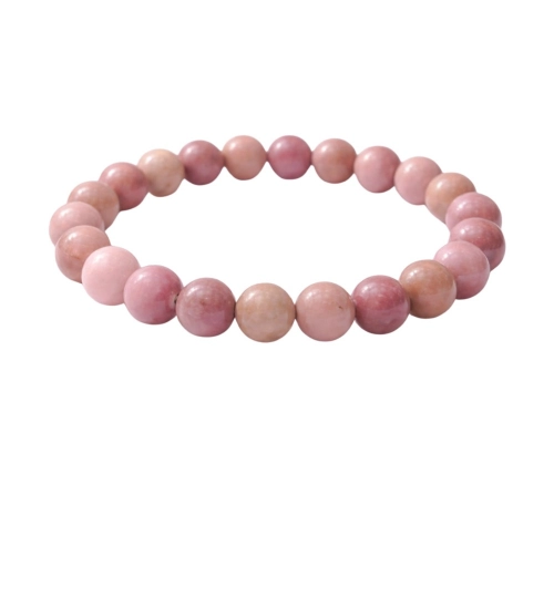 Natural Crystal 8mm Rhodonite Bracelet (Light Purple)