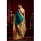 Women's Silk Blend Woven Saree With Unstitched Blouse 5.5 Mtr (Teal)