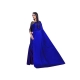 Women's Satin Solid Saree With Unstitched Blouse 5.5Mtr (Blue)
